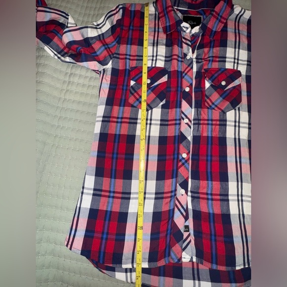 Rails Hunter Plaid Button Down White/Red/Blue Shirt Size medium. EUC - Picture 5 of 10